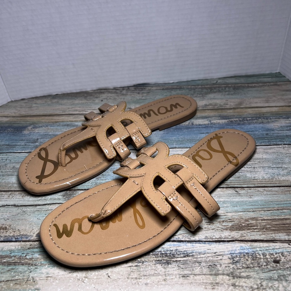 Sam Edelman Women's Carter Flat Sandal Nude Tan Size 9